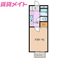 Fobos2 1Kの間取図画像