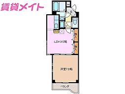 リバーフロント2 1LDKの間取図画像