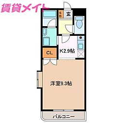 ユーミーマンション小杉 1Kの間取図画像