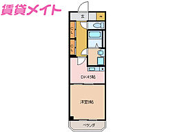 ディバインライト 1DKの間取図画像