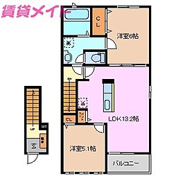 トレモントB 2階
