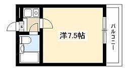 アルカディア御器所 ワンルームの間取り