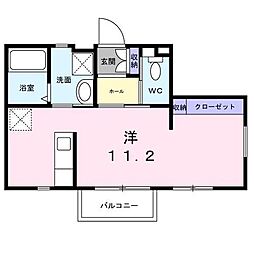 ココウェル石上 3階ワンルームの間取り