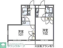 レオパレスシャローム 1Kの間取図画像