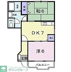 フォレストツルマキ 2DKの間取図画像