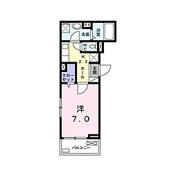 JR東海道本線 鴨宮駅 徒歩11分の賃貸アパート 3階1Kの間取り