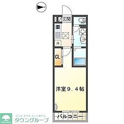 （仮称）小田原市田島マンション新築工事 3階1Kの間取り