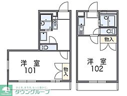 レオパレスジュネス茅ヶ崎 1Kの間取図画像