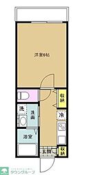 フルセイル厚木 1Kの間取図画像