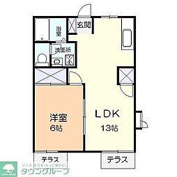 けやきハイツ1 3DKの間取図画像