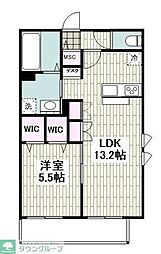 ワイズ橘公園 1LDKの間取図画像