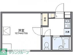 レオパレス中里 1Kの間取図画像