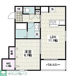 プルミエール湘南二宮1 1LDKの間取図画像