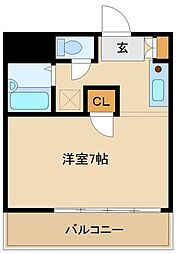 J・Kマンション1 1Kの間取図画像