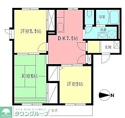 サニータカノ 3DKの間取図画像