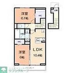 アジュールu 2LDKの間取図画像