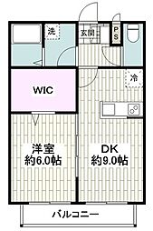 ドゥージェーム 1DKの間取図画像
