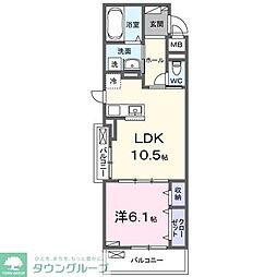 フロレスタ湘南 III 1LDKの間取図画像