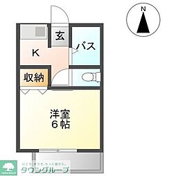 エヌハウス 1Kの間取図画像
