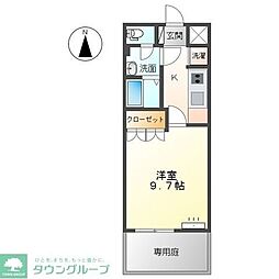 ヴィアーレ・ミーテ 1Kの間取図画像