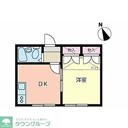 ドゥキャッスルエム 1DKの間取図画像