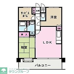 ライオンズマンション茅ヶ崎第2 2SLDKの間取図画像