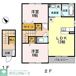 プラム 2LDKの間取図画像