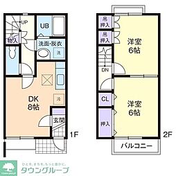 DUPLEXSHINZO2 2DKの間取図画像