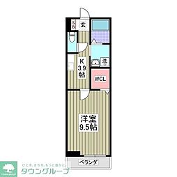 鴨宮新築 1Kの間取図画像