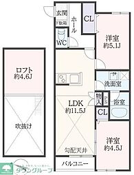 Lumiere Kurobe(ルミエール黒部) 2LDKの間取図画像