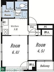 北村ビル 2Kの間取図画像