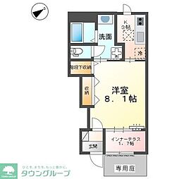 仮称赤羽根新築計画 1Kの間取図画像