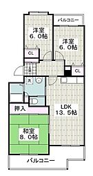エクレール本鵠沼 3LDKの間取図画像