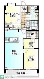 サンデュエル南鴨宮テゾーロ 1SLDKの間取図画像