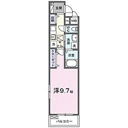 小田原市扇町3丁目アパート 1Kの間取図画像