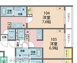 カインドネス厚木幸町 1Kの間取図画像