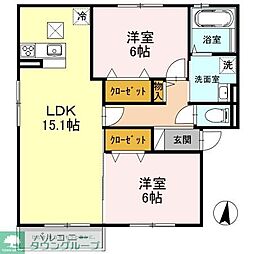 エトワールMA 2LDKの間取図画像