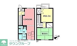 ハイネス井上 2LDKの間取図画像