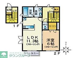 シャルマンA 1LDKの間取図画像