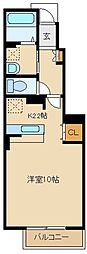 アライブA 1Kの間取図画像