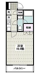 SOUTH・HILL小田原城前 1Kの間取図画像
