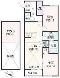 Lumiere Kurobe(ルミエール黒部) 2LDKの間取図画像