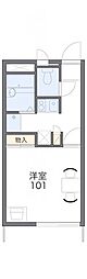 レオパレスロックフィールド 1Kの間取図画像