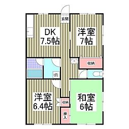 のぞみハイツ 3DKの間取図画像