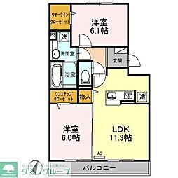ラ・メール 2LDKの間取図画像