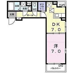 エクセル寿 1DKの間取図画像