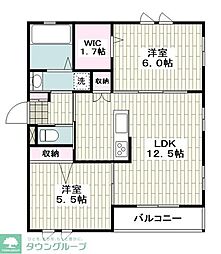 セベル湘南 2LDKの間取図画像