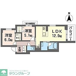 Up Draft 2LDKの間取図画像