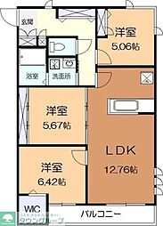 OscarBP 3LDKの間取図画像