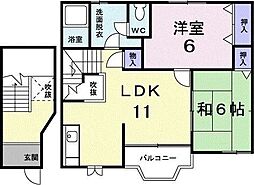 シーサイドヒルズ 2LDKの間取図画像